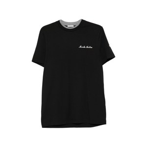 몽클레르 로고 자수 티셔츠, 블랙계열, Standard M(KR 96-180)
