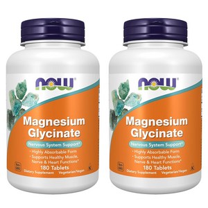 나우푸드 마그네슘 글리시네이트 타블렛, 180정, 2개