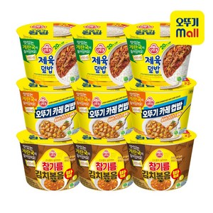 오뚜기 컵밥 제육덮밥 3개+카레 3개+참기름김치볶음밥 3개, 1세트, 259g