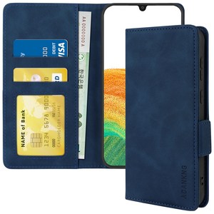 삼성 갤럭시 A33 5G 지갑형 카드수납 다이어리 휴대폰리 케이스 Galaxy A33 Leathe wallet case 적용+지문인식 보호필름 풀세트