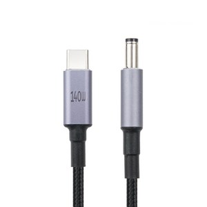 JA306 Coms USB C타입 PD to DC (외경 5.5 내경 2.1) 노트북 전원 변환 충전 케이블 1.8M / 28V 5A 140W, 1개