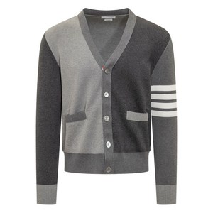 톰 브라운 모노톤 그레이 4-바 코튼 브이넥 카디건, 그레이계열, Numeric 3(KR 105)