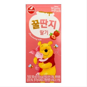 서울우유 딸기 꿀딴지, 180ml, 48개