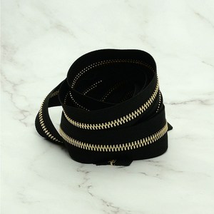가죽공예 - 금속 지퍼 쇠지퍼 자크 zippe 3호 5호 골드 니켈 *50cm 단위* 연결판매, 3호 골드, Geen 529, 1개