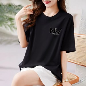 스타일아유 자체제작 여성 NY 레터링 시원한 루즈 오버핏 반팔 티셔츠 TS1929