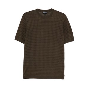 엠포리오아르마니 텍스처 라운드 넥 스웨터, 그린계열, Standard M(KR 100)