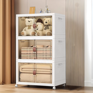 YEAAYE 대용량 다용도 이동식 폴딩 더블 도어 접이식 수납함 JG202