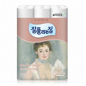 잘풀리는집 천연펄프 키친타올, 150매, 24개