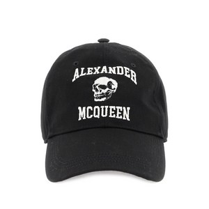 알렉산더맥퀸 블랙 자수 캡 모자