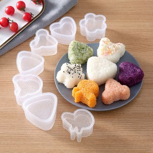 삼각김밥틀 6개 세트-귀여운 카툰 모양 주먹밥틀 도시락꾸미기 초밥 틀, 투명, 6개