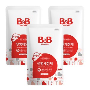 비앤비 거품형 젖병세정제 리필, 400ml, 3개