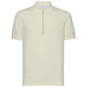 페라가모 로고 자수 하프 지퍼 폴로 셔츠