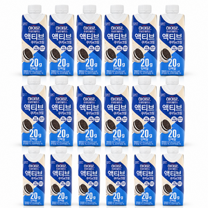 하이뮨 프로틴 밸런스 액티브 쿠키앤크림, 250ml, 18개