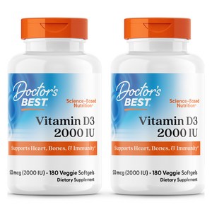 닥터스베스트 비타민 D3 2000IU 베지 소프트젤, 180정, 2개