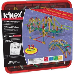 Basic Fun KNEX 교육 간단한 기계 소개 바퀴 차축 및 경사면 세트 221피스 8세 이상 공학 교육용 장난감, Bidges, 1개