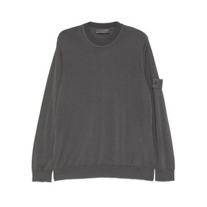 스톤 아일랜드 로고 패치 크루넥 스웨터, 그레이계열, Standard M(KR 95)