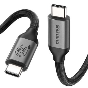 실크랜드 USB4.0 케이블 C타입-C타입 USB-if 인증 썬더볼트3/4 호환 240W 40Gbps 고속충전 데이터 케이블