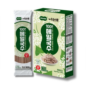 순솔 100% 메밀국수 100g 10개입 소바면 메밀소바 냉소바 비건면 무밀가루 제로콜레스테롤 제로당 제로슈거 고단백질 제로나트륨 당뇨국수 노밀가루 당면 다이어트 식단, 1박스, 1kg