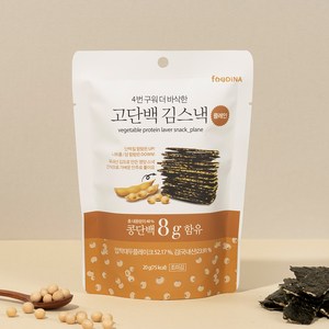 4번구워 더 바삭한 고단백 김스낵 플레인, 6개, 20g