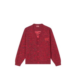 겐조 로고 V넥 가디건, 레드계열+블랙계열, Standard L(KR 105)