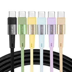 라이프썸 C to C 타입 60W 고속충전 케이블 1.5M (LFS-HA62) 5종