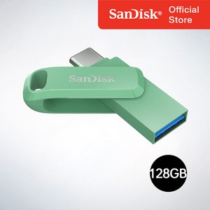 샌디스크코리아 공식인증정품 USB 메모리 Ulta Dual Go 울트라 듀얼 고 Type-C OTG USB 3.1 SDDDC3 128GB 압생트그린, 1개