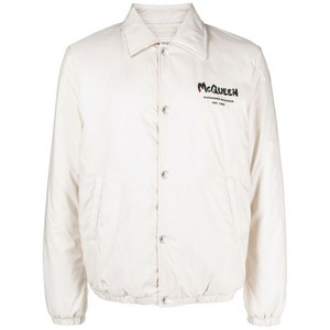 알렉산더맥퀸 로고 프린트 셔츠 보머 재킷, 베이지계열, Italy 50