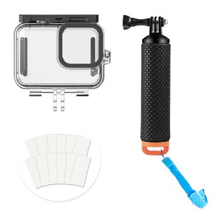 텔레신 고프로 13 12 11 10 9 방수하우징 케이스 + 플로팅 핸드 그립 부력봉 + 김서림방지킷