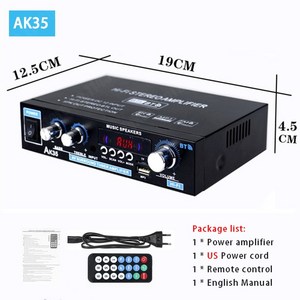 엔코아몰 nobsound dac AK55 900W 가정용 전력 증폭기 2 채널 블루투스 50 사운드 FM USB 원격 제어 미니 HIFI 디지털 스테레오, AK35 US Plug