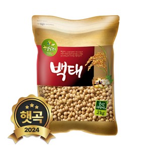 현대농산 국산 백태 2kg 메주콩 두유콩 콩국수용, 1개