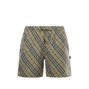 버버리 체크 패턴 드로스트링 스윔 쇼츠, 베이지계열+블랙계열, Mid standard S(KR 95/100)