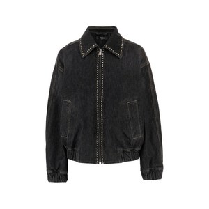 베르사체 스터드 지퍼 데님 재킷, 블랙계열, Italy 38(KR 44)
