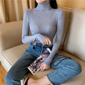 야나폴 여성 목 폴라 티셔츠