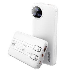 Essager PD 22.5W QC3.0 초고속충전 대용량 케이블 일체형 보조배터리