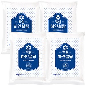 백설 하얀설탕, 3kg, 4개