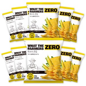 다이어터 필수품 왓더파머스 오리지널 무설탕 옥수수칩 기름 없이 열풍에 구운 건강한 저당 간식 옥수수 콘칩, 25g, 10개