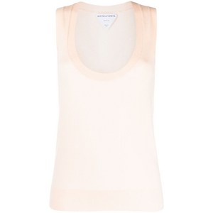 보테가 베네타 스쿱 넥 니트 탑, 오렌지계열, Standard S