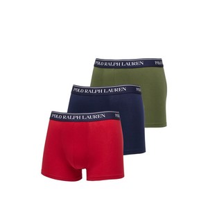 폴로랄프로렌 로고 웨이스트밴드 브리프 3팩 세트, 레드계열+블루계열, L