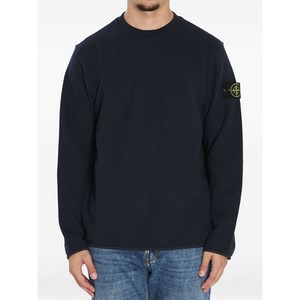 스톤 아일랜드 로고 배지 크루 넥 티셔츠, 블루계열, Standard XXL(KR 110)