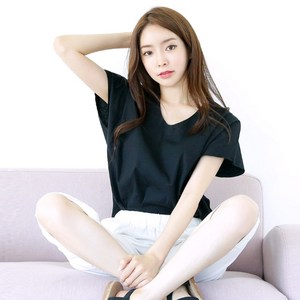 린넨 블라우스 티셔츠 기본 라운드 반팔티 여성 루즈 반팔블라우스