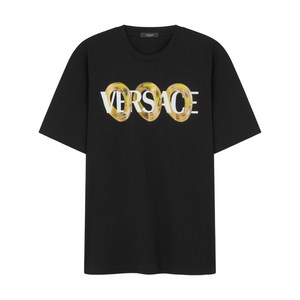 베르사체 맥시 체인 로고 프린트 티셔츠, 블랙계열, Standard S(KR 95)