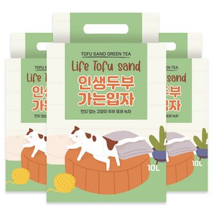 고양이 인생두부 두부모래, 10L, 녹차향, 3개
