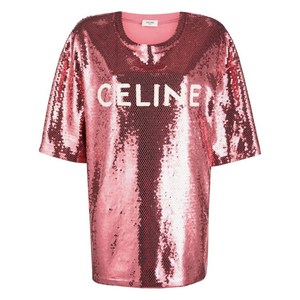 셀린느 로고 프린트 시퀸 장식 탑