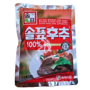 푸드라인_ 솔표 흑후추 (순후추100%), 200g, 5개