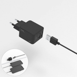 엑티몬 C타입 충전기 가정용 듀얼 2구 멀티 USBC 5V 2.1A 저속 어댑터 케이블 아이폰 갤럭시 소형가전
