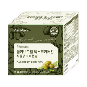 올리브오일 엑스트라버진 압착식물성 캡슐 100 스페인산 지중해 피쿠알 단일품종 냉압착, 60정, 1개