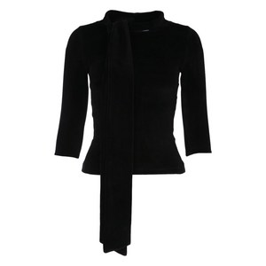 발렌시아가 스카프 디테일 벨벳 탑, 블랙계열, Standard S(KR 55)