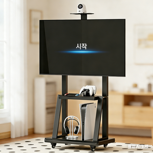 이동식 TV 거치대 스탠드형 32-85인치 대형 TV 받침대 100KG 하중 티비 거치대 (이동식 티비스탠드)