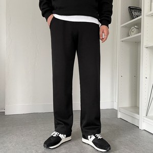 남자 기모 스판 트레이닝 일자 와이드 밴딩 팬츠(5COLOR)