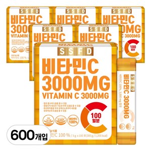 순수식품 비타민C 3000 가루 분말 스틱 파우더, 3g, 600개